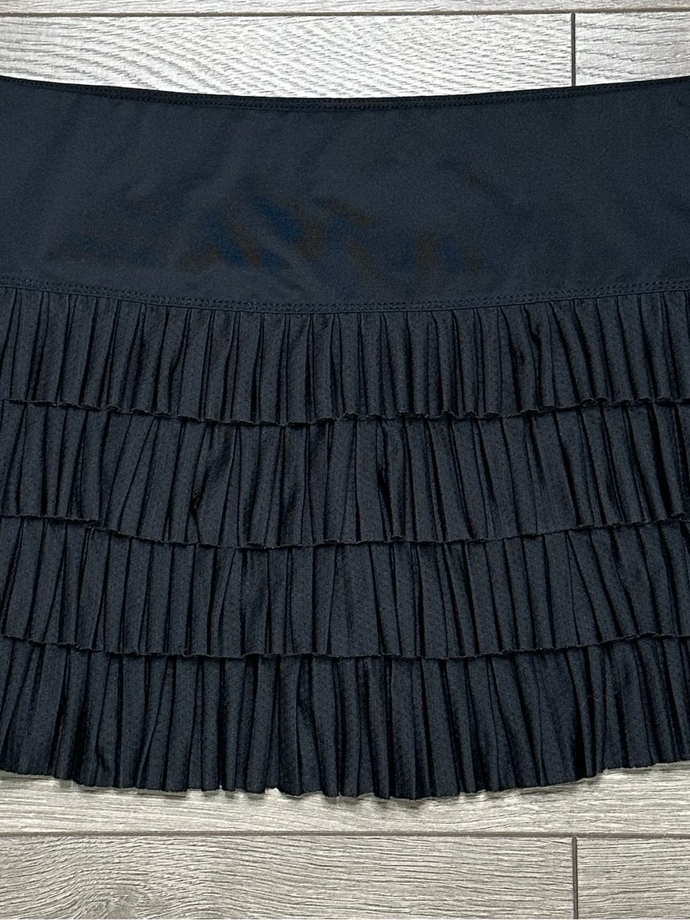 Lucky In Love Pleated Multi Tier Tennis Skirt Skort Black Size Medium - Picture 2 of 9